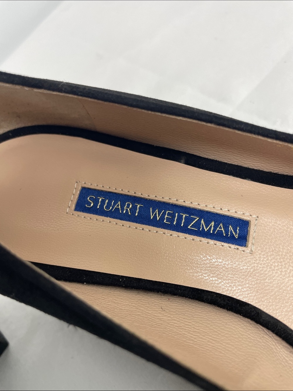 Stuart Weitzman Gabby 45 Black Suede Pump with Bow Detail, Size 7.5 - Picture 6 of 11